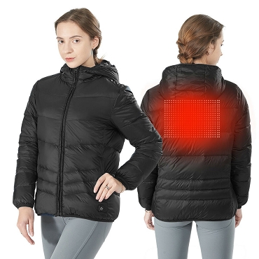 Hooded Electric USB Women’s Down Heated Jacket 